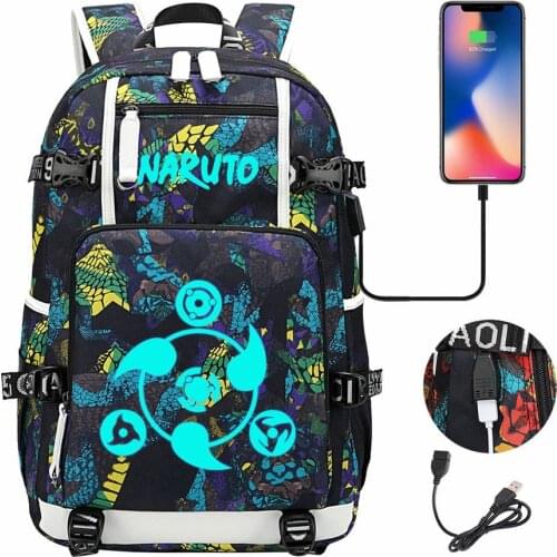 Anime Boys and Girls Backpack Naruto Hatake Kakashi Figures Pattern Big Capacity Travel Bag Girls Boys Christmas Gifts Knapsack