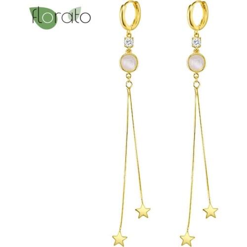 Hoop Earrings Jewelry 925 Sterling Silver Spring And Summer Fashion Boutique Long Chain Pendant Earrings Ladies Popular Styles