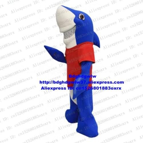 Blue Sports Splash Kingdom Shark Mascot Costume Adult Cartoon Character Outfit Suit Cartoon Props Company Promotion zx2285