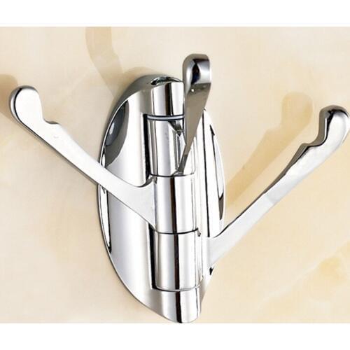 SOLID METAL Swivel Hook Heavy Duty Folding Swing Arm Triple Coat Hook with Multi Three Foldable Arms Towel/Clothes Hanger