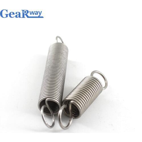 Gearway 10pcs Stainless Steel Extension Spring 0.5mm Thickness Tension Springs with Hooks 15-50mm Small Extension Springs