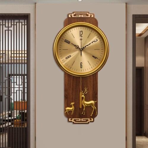 Chinese Style Vintage Wall Clock Luxury Personality Large Creative Living Room Wall Clock Silent Reloj Pared Home Decor DL60WC