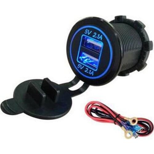 Waterproof Car Cigarette Lighter 5V 4.2A Dual USB Quick Charge Socket Adapter Power Outlet for 12V 24V Motorcycle Car Styling