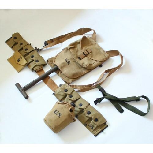 WWII WW2 US Army Combat Gear 1928 Haversack Shovel Belt Soldier EQUIPMENT SET COLLECTION MILITARY