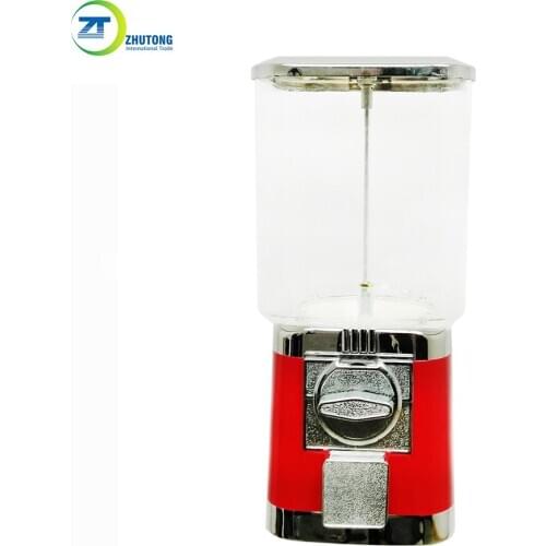 High quality Zhutong colorful capsule toy gum ball rubber ball vending machine candy dispenser