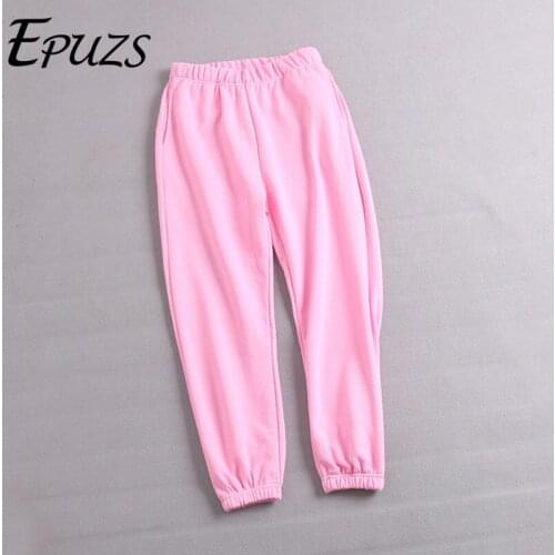 High waist sweatpants women streetwear joggers womens clothing korean green pants vintage black panties pink goth pants 2020