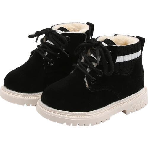 Wool Knitted Boots For Children 2019 Winter New Boys Snow Shoes With Fur Toddler Girls Cotton Flats Fashion Boot Bottes Enfants