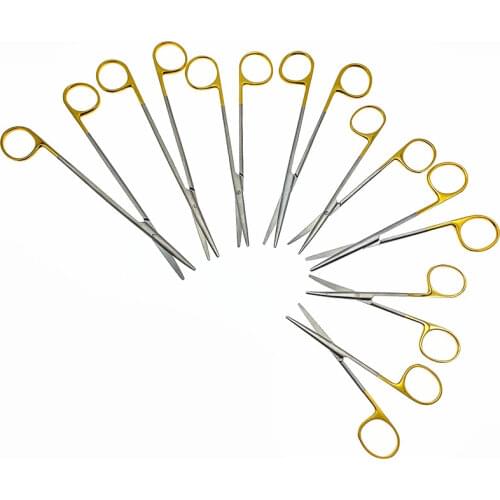 Gold handle scissors blunt scissors double eyelid tools ophthalmic microscissors tear stitches scissors tissue scissors