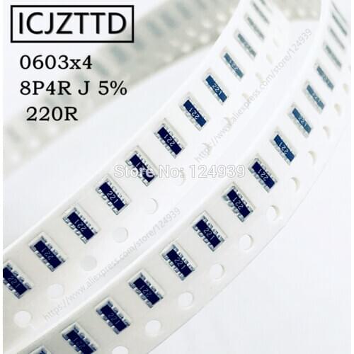 100pcs 0603x4 2*4P 0603*4 0603 8P4R J 5% 4D03 Network Resistor array 150R 150ohm 160R 160ohm 180R 180ohm 200R 200ohm 220R 220ohm