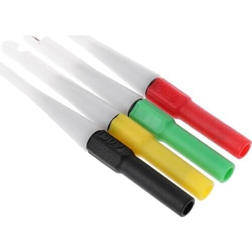 4pcs/set 0.7mm Piercing Probes Kit Multimeter Pen Probe Mini Wire Piercer Car Repair Test Line Probe Tool