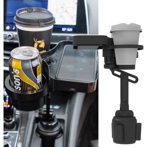4 in 1Cup Holder Expander Adapter Rotatable Wireless USB Charging Tray for Vehicle Phone Organizer Drinking Bottle Tray Dropship