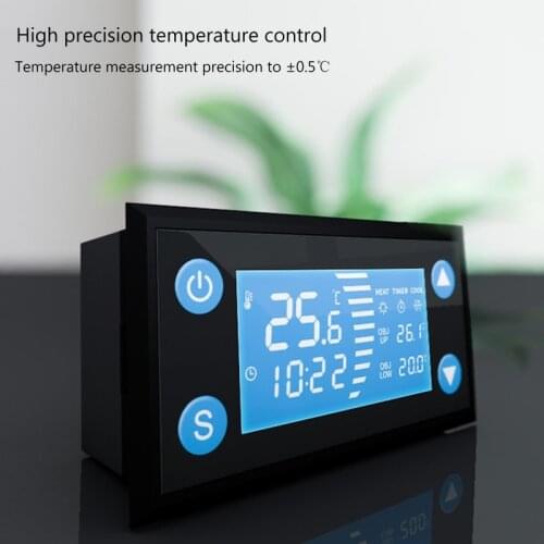 AC 110-220V Smart Thermostat with Timer Cool Heat for Incubator Aquarium Greenhouse Temperature Controller LCD Display