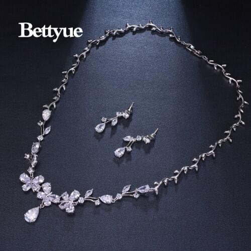 Bettyue Brand Fashion Elegance White Gold AAA Cubic Zircon For Woman Gothic Style Jewelry Sets For Woman Wedding Party Gifts