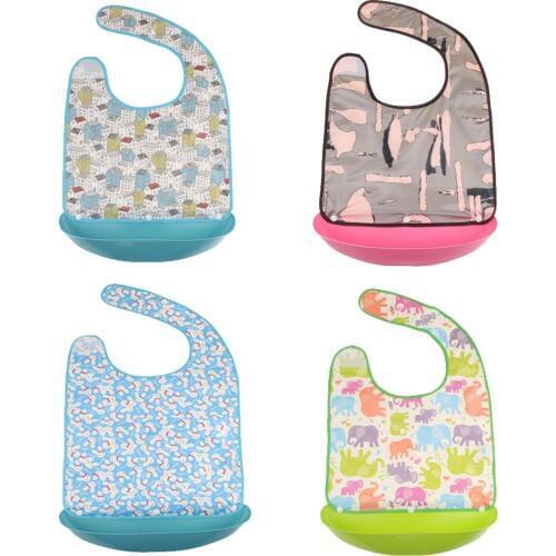 Women Men Large Adult Bib Reusable Washable Clothing Eating Mealtime Protector with Crumb Catcher