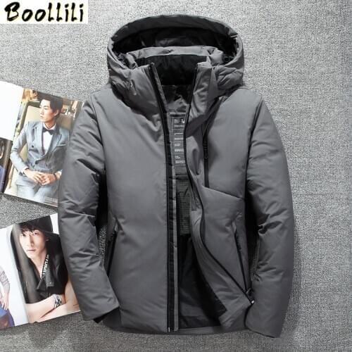 Boolili 2020 Top Quality Winter Duck Down Jacket Men Fur Collar Jacket Men Thick Warm Mens White Duck Down Coat