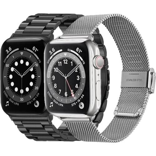 Wristband for apple watch strap series 6 5 4 se band 44mm 40mm for iwatch 3 42mm 38mm mesh loop business Stainless Steel bands