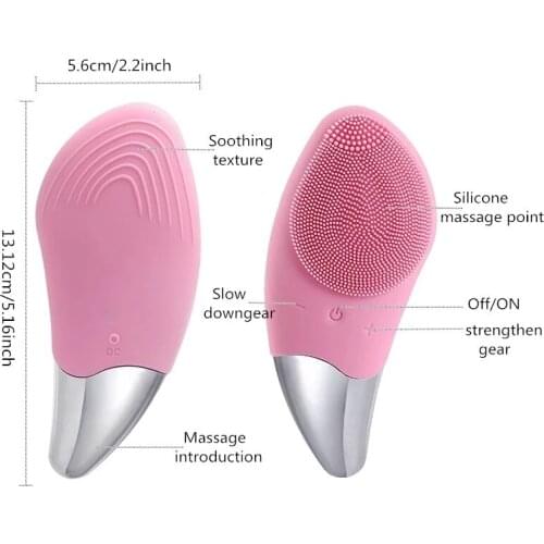 The Electric Cleaning Brush Can Remove Blackheads and Acne. Silicone Cleaning Brush. Ultrasonic Skin Cleanses the Face Deeply
