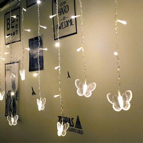 String Light Butterfly Shape LED Plastic Holiday Decor Christmas Fairy Light for Night