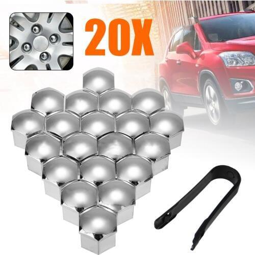 20pcs 21mm Wheel Nut Bolt Head Cover Cap Head Cover Cap Wheel Nut Bolt Head Cover Cap Tire Wheel Screw Bolts+Removal Tool