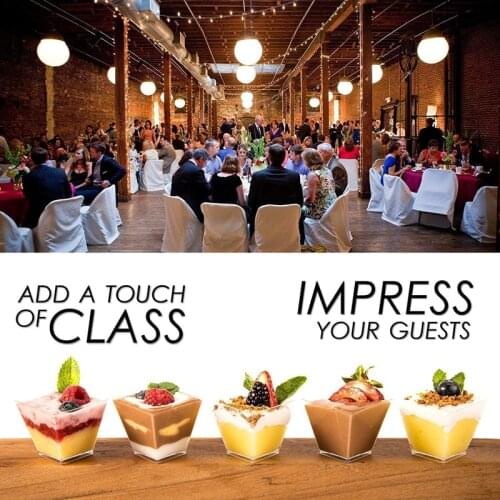 10/24/25/30pcs Mini Dessert Cup Reusable Plastic Jelly Yogurt Mousses Portion Cups Clear Container Tableware Home Party Supplies