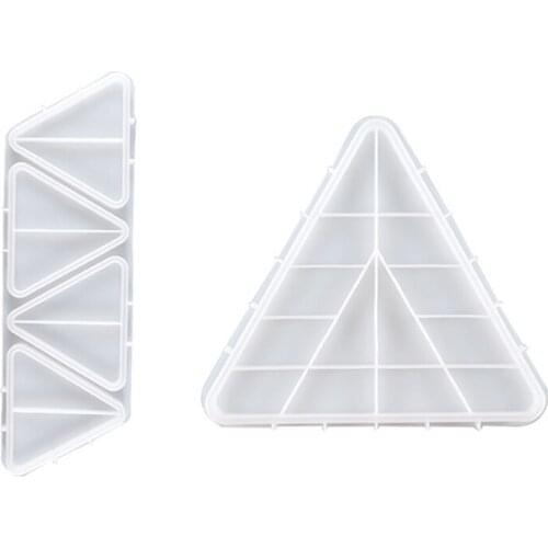 13MC Multi-purpose Triangle Platter Epoxy Resin Mold Fruit Nut Storage Tray Silicone Mould DIY Crafts Home Decorations Casting