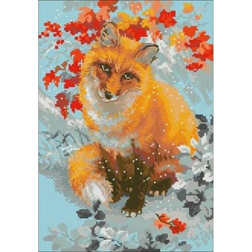 Fox in the flowers animals patterns Counted Cross Stitch 11CT 14CT DIY Chinese Cross Stitch Kits Embroidery Needlework Sets