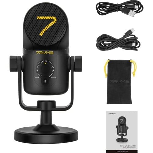 MINI Desktop Condenser USB Microphone Mic Cardioid Pickup Pop Filter 3.5mm Headphone for Live Boradcast Video Recording Meeting