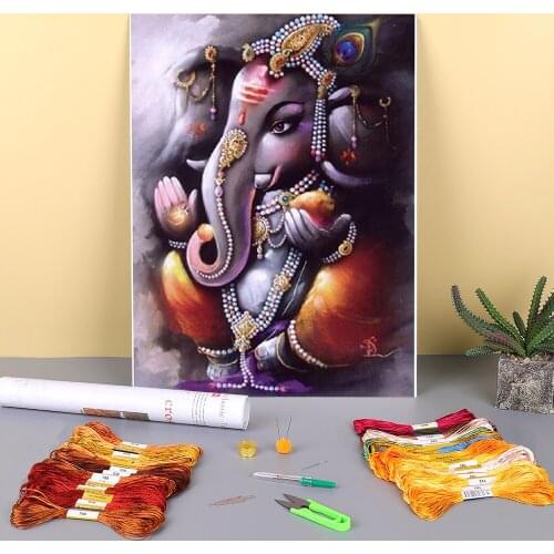 Region Ganesha Pre-Printed 11CT Cross-Stitch Embroidery Complete Kit DMC Threads Craft Sewing Handicraft Needlework Adults