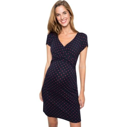 Women Sleeveless Pregnancy Maternity Dress Dot Print Nursing Breastfeeding Dress sukienka ciazowa gravida sukienki jurk zwanger