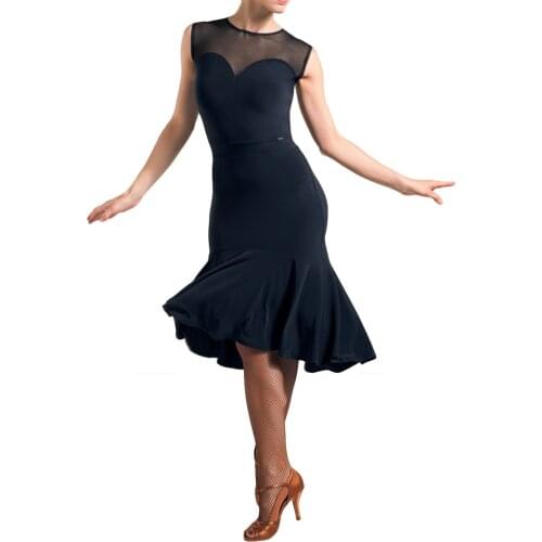 Sexy Latin Dance Dress for women Samba Dance practice skirt Chacha dance clothes training clothes Black High quality MSD103
