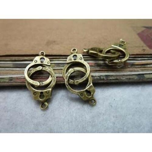 Zinc alloy pendant jewelry accessories diy handmade material charms 11 * 28 mm handcuffs