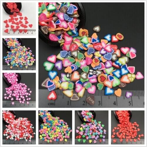 50g Heart Polymer Clay Sprinkle For Kids Diy,Soft Clay For Craft Clay/Nail Art/Scrapbook Decoration DIY,Filler