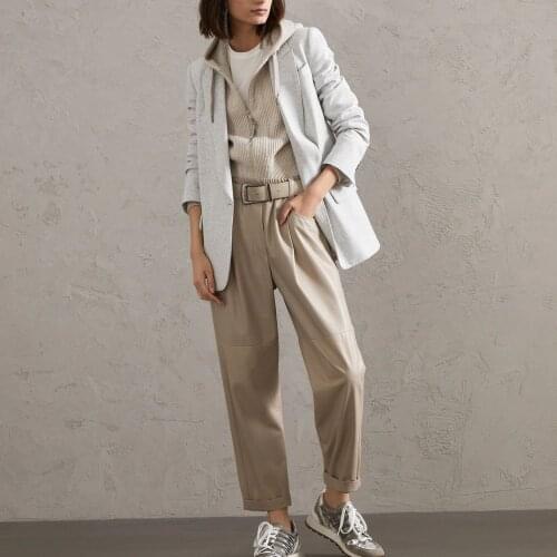 Casual Simple Wool Cashmere Cardigan Jacket Women 2021 Autumn and Winter Woman Sweater