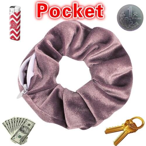 New Novelty Design Zipper Velvet Scrunchie Women Girls Elastic Hair Rubber Bands Accessories Tie Hair Rope Ring Holder Headwear