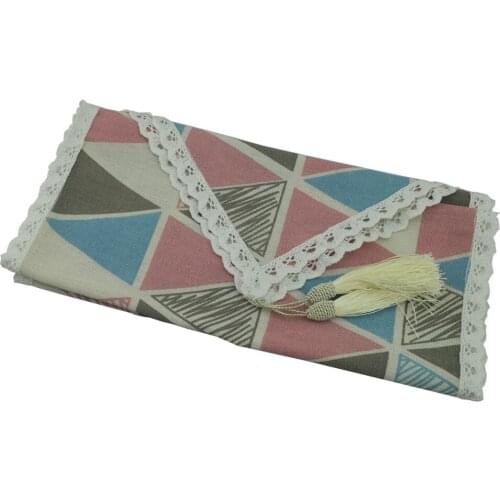 Linen Cotton Lace Tassel Table Runner Printed Mix color Triangle Home Table Runner Christmas Wedding Table Covers Hotel Supplies