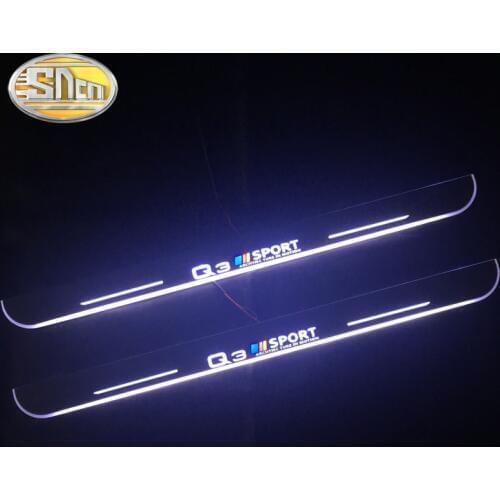 SNCN Waterproof Acrylic Moving LED Welcome Pedal Car Scuff Plate Pedal Door Sill Pathway Light For Audi Q3 8U 2011 - 2019