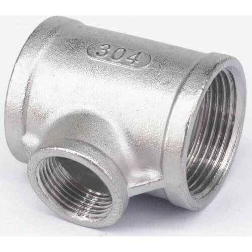 3/4" BSP To 1-1/4" BSP Female Thread 304 Stainless Reducing Tee 3 Way Connector Pipe Fitting water oil air