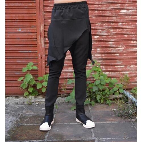 2020 Spring Harem Pants Men Nightclub Hairstylist Slacks Pants Big Crotch Pants Beam Foot Tide Pants Culottes Singer Costumes