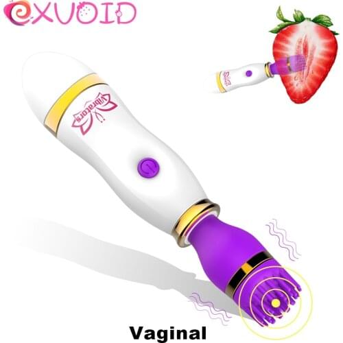 EXVOID Magic Wand Vibrator AV Stick Oral Clit Vibrators Silicone Adult Sex Toys For Women 360 Rotation 12 Modes Anal Massager