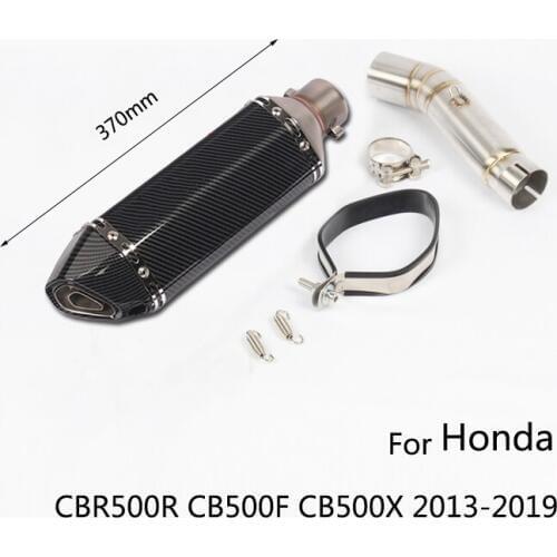 For Honda CBR500R CB500F CB500X 2013-2019 Motorcycle Exhaust Pipe Mid Pipe Slip On 51 mm Muffler with Removable Db Killer Escape