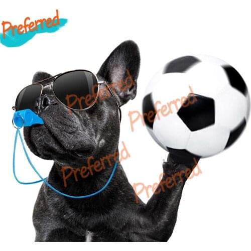 High Quality Funny Bulldog Football Referee Car Stickers and Decals Window Bumper JDM VAN Waterproof Car Accessories