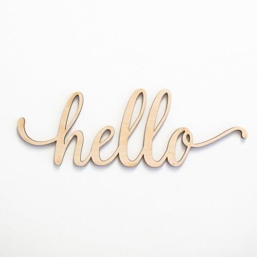 Hello Wood Sign Home Decor Wall Art Unfinished