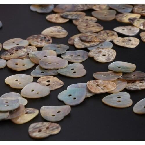 100Pcs 14mm Natural Shell Tiny Mini Heart Buttons 2 Holes For Sewing DIY Craft E56C