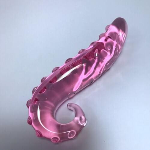 15*3.6cm 220g Pink Hippocampus Glass Dildo Realistic Dildo Sex Adults Toys Long Butt Plug Sex Toy for Women Anal Plug