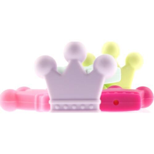 30PC Crown Silicone Beads Bpa Free Diy Baby Chewed Crown Teether Necklace Pendant Food Grade Nursing Gift Toys Making