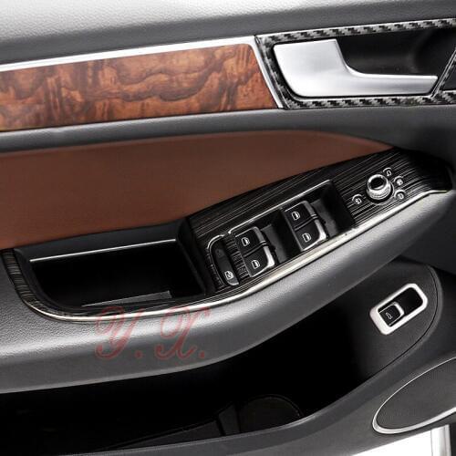 4pcs Door Interior handle strip armrest lifting panel decorative strip trims sequins Car Accessories For Audi Q5 2009-2017