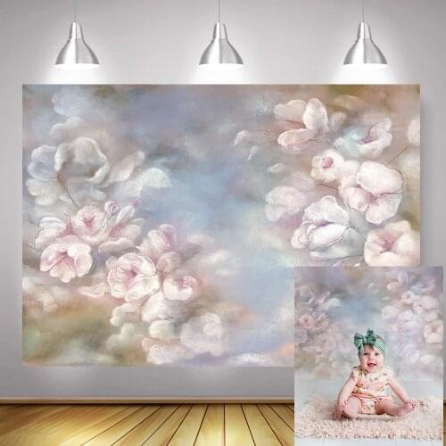 Abstract Texture Flowers Newborn Baby Kids Portrait Backdrop Photography Floral Birthday Art Background Photocall Oil Painting