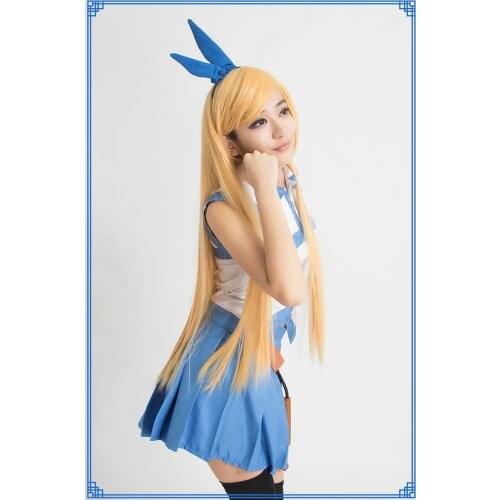 Anime Fairy Tail Lucy cosplay costume student uniform wig ears