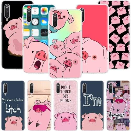 Cute Pink Pig Funny Phone Case For Xiaomi Redmi Note 10 9 8 Pro 9S 8 8T 7 6 5 6A 7A 8A 9A 9C 4X S2 K20 K30 Art Cover Coque
