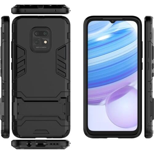 Case For Xiaomi Redmi 10x Case Design Armor Shockproof Hybrid Hard Stand Back Case For Redmi 10x Bumper Cover Case